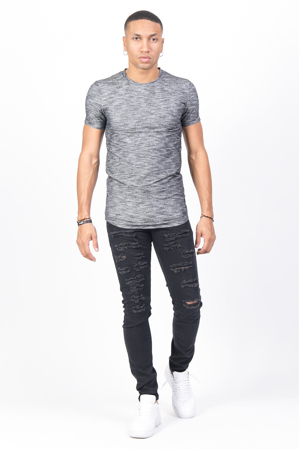 Sixth June - T-shirt moulant texturé noir