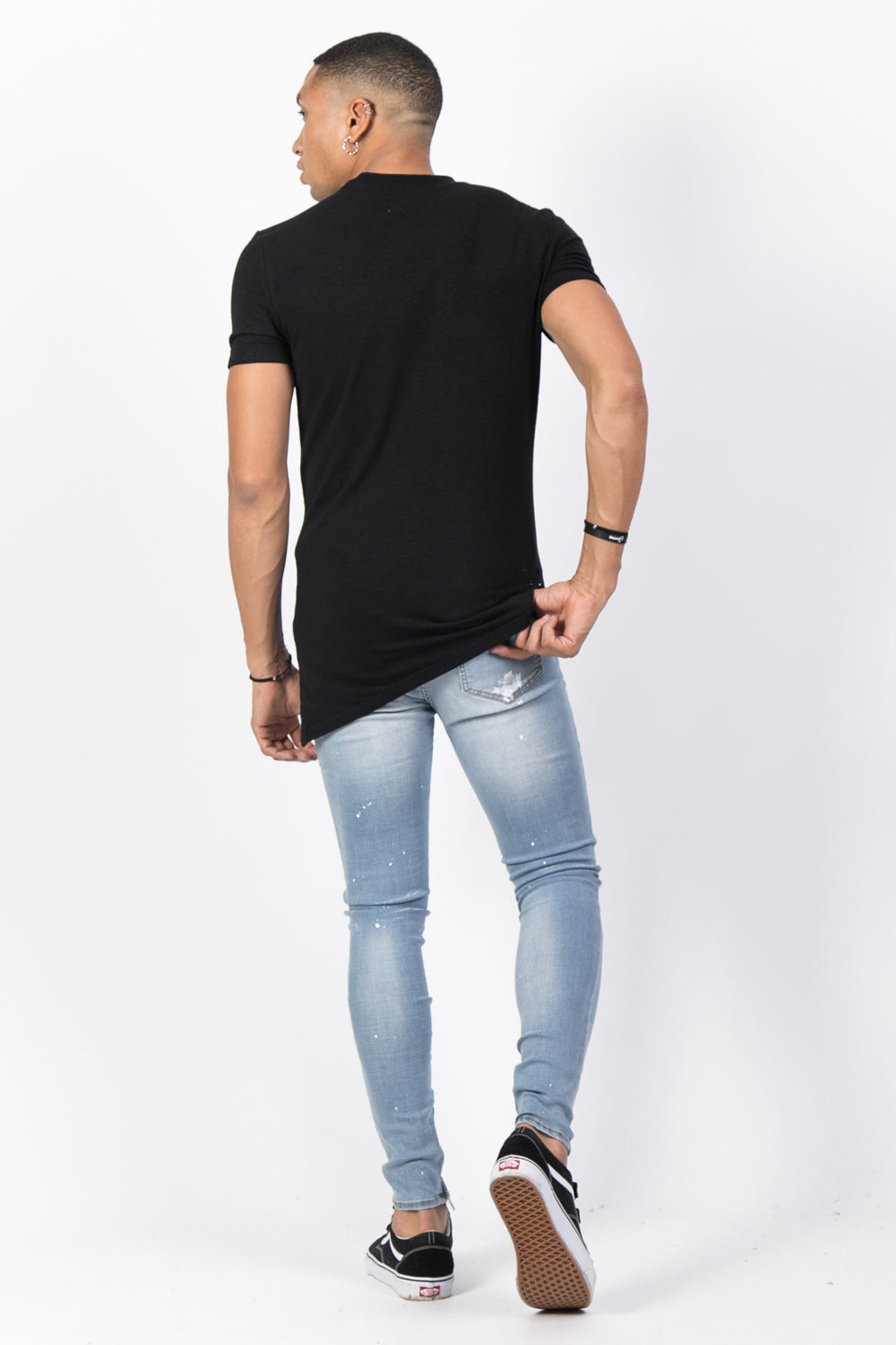 Sixth June - T-shirt trous asymétrique noir