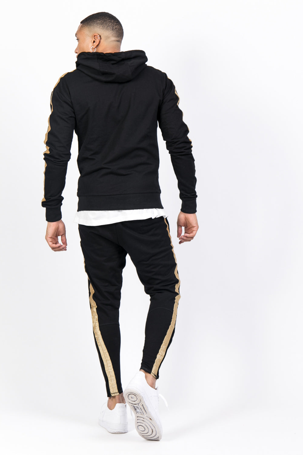 Sixth June - Sweat capuche bandes dorées noir