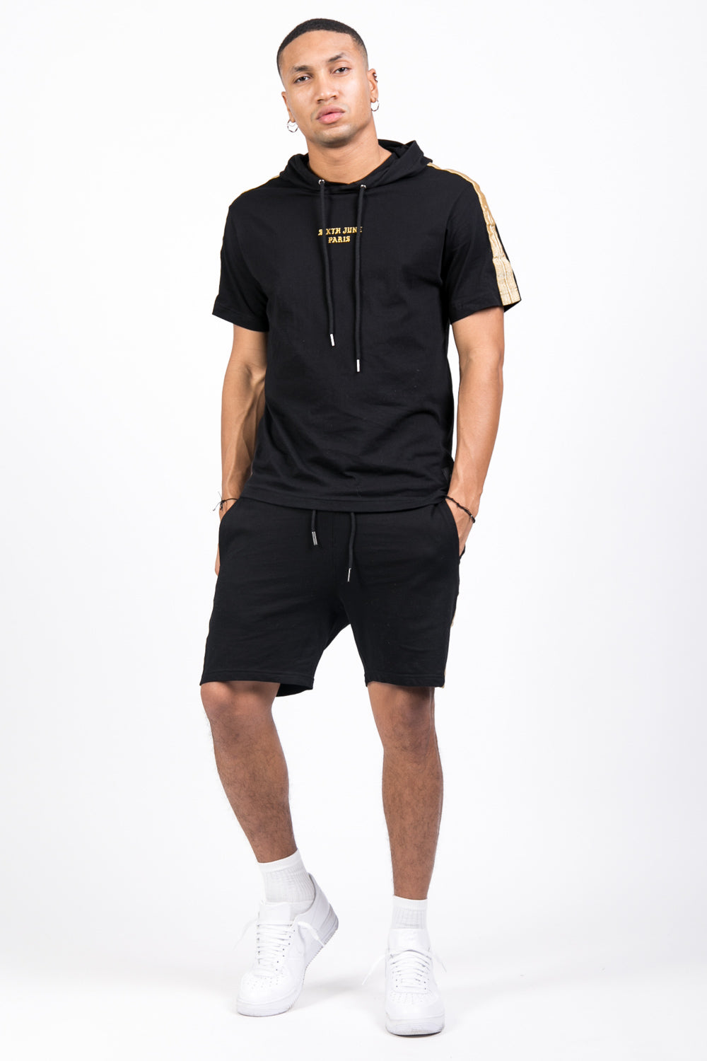 Sixth June - Short bandes dorées noir