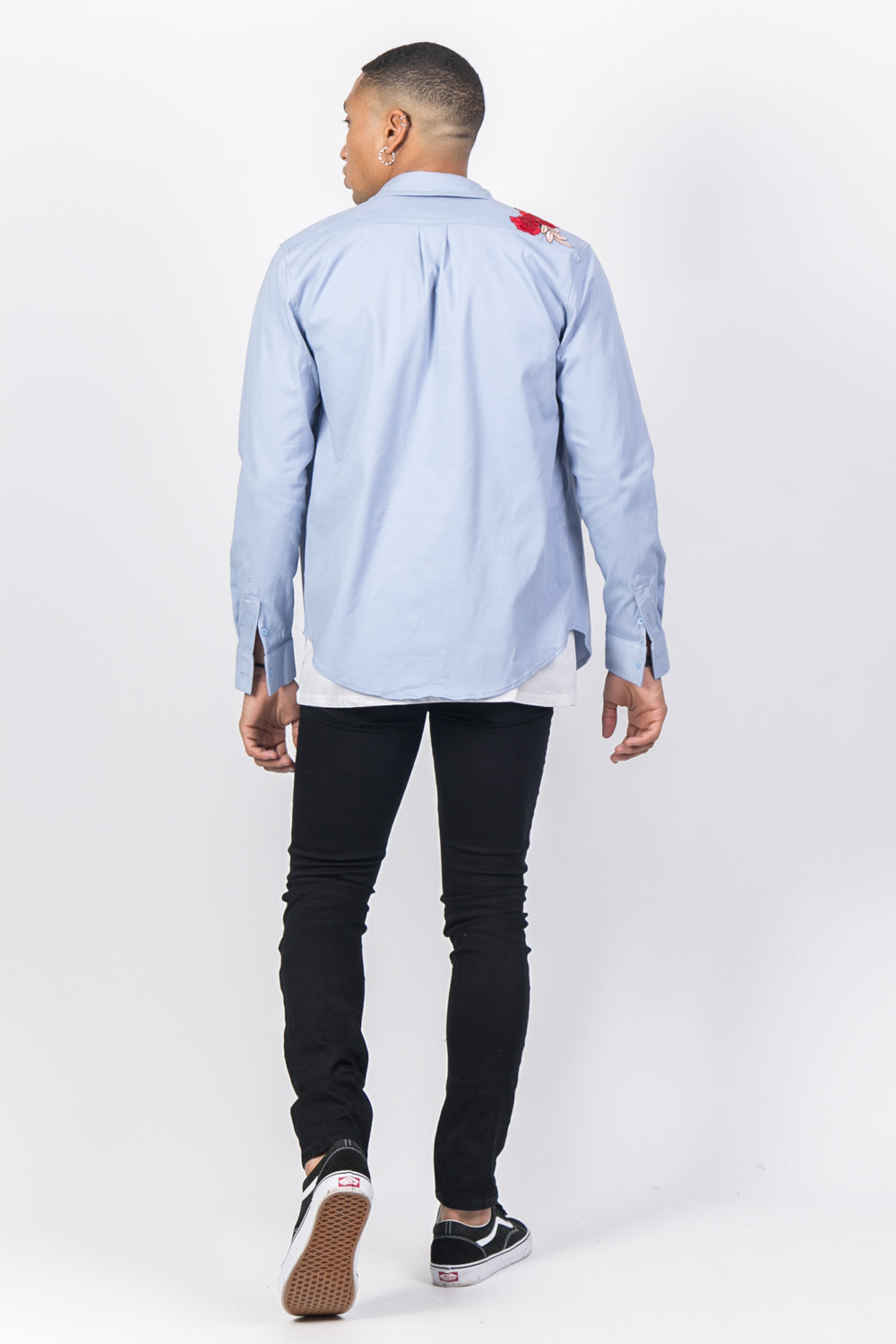 Sixth June - Chemise broderie roses bleu