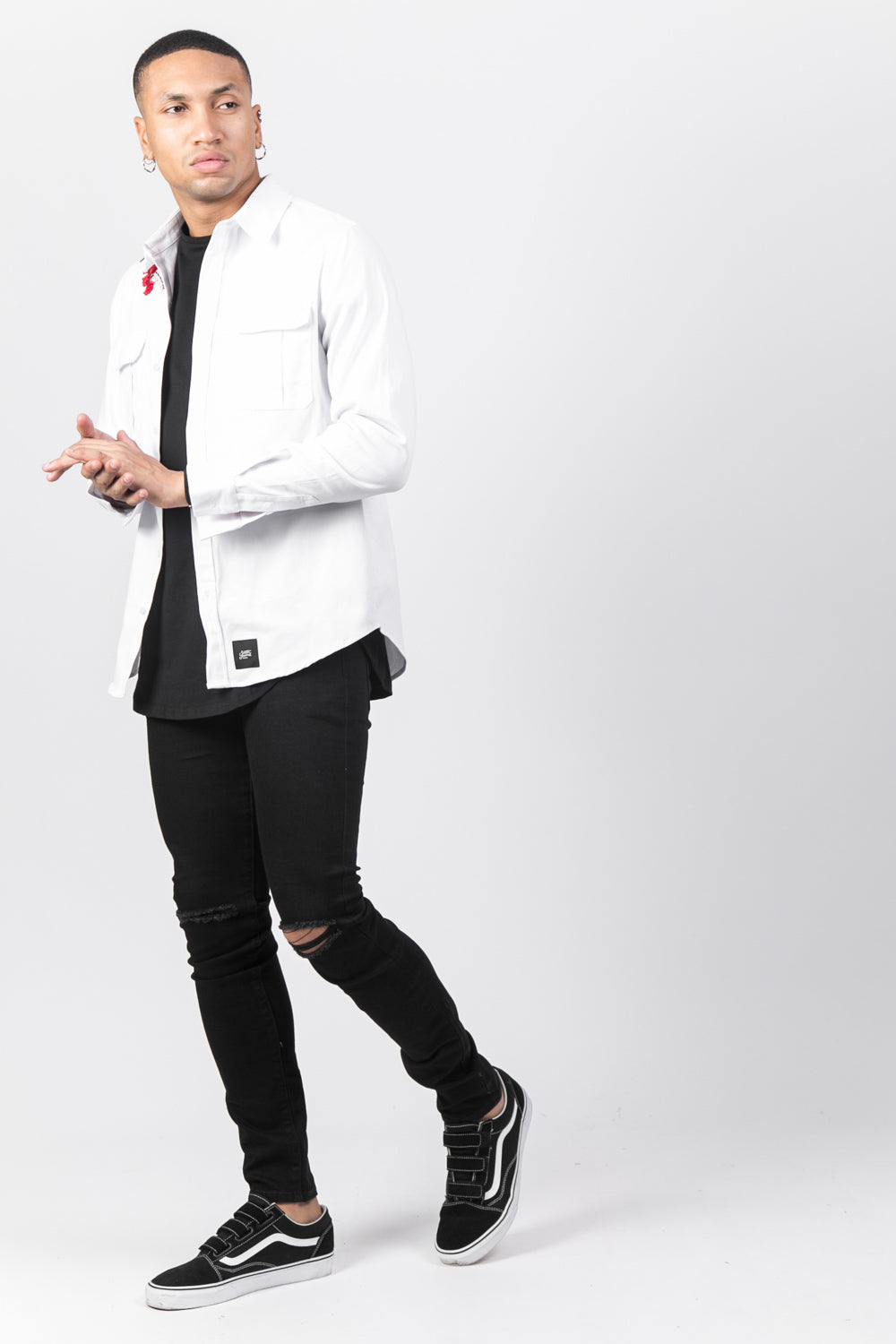 Sixth June - Chemise broderie roses blanc