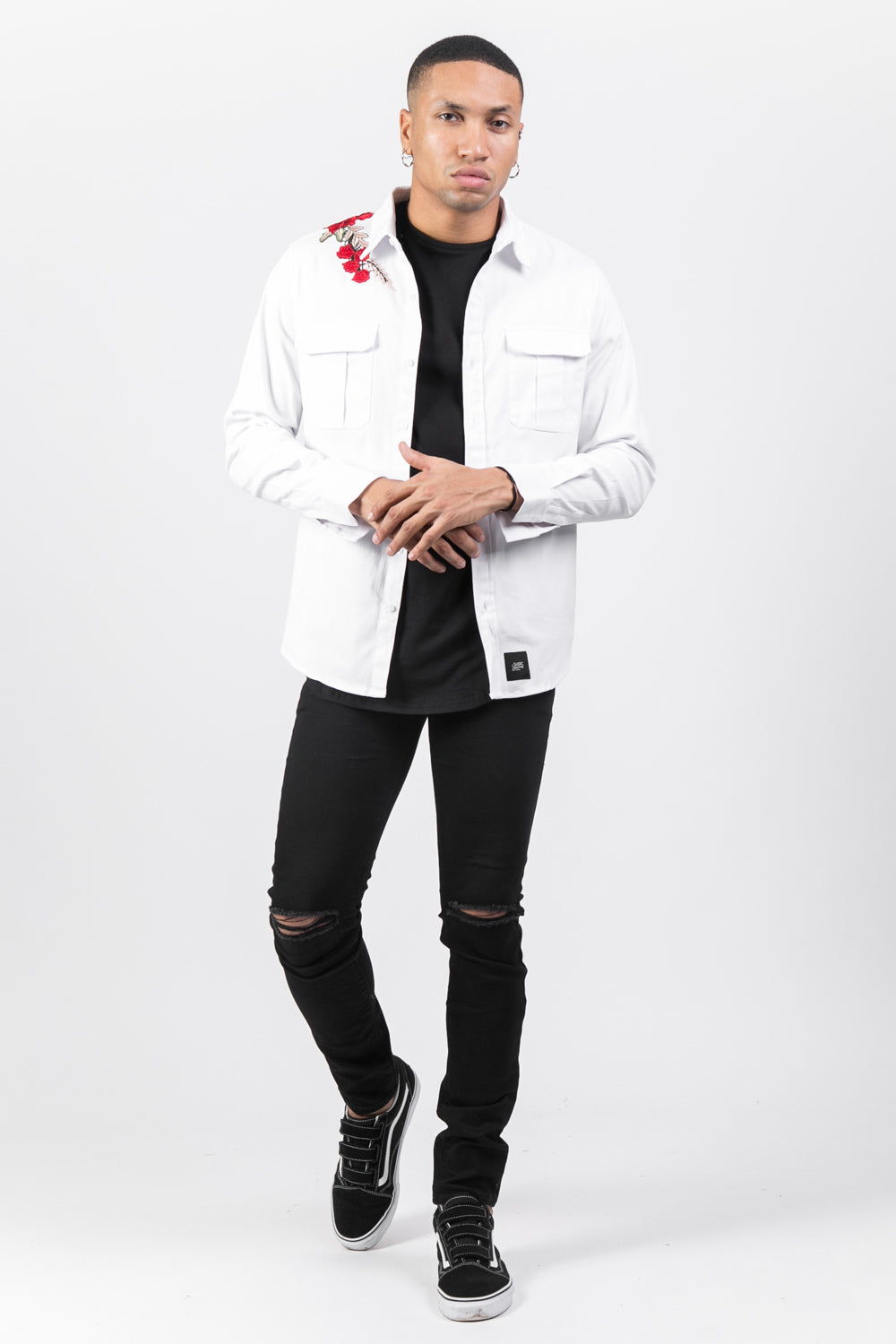 Sixth June - Chemise broderie roses blanc