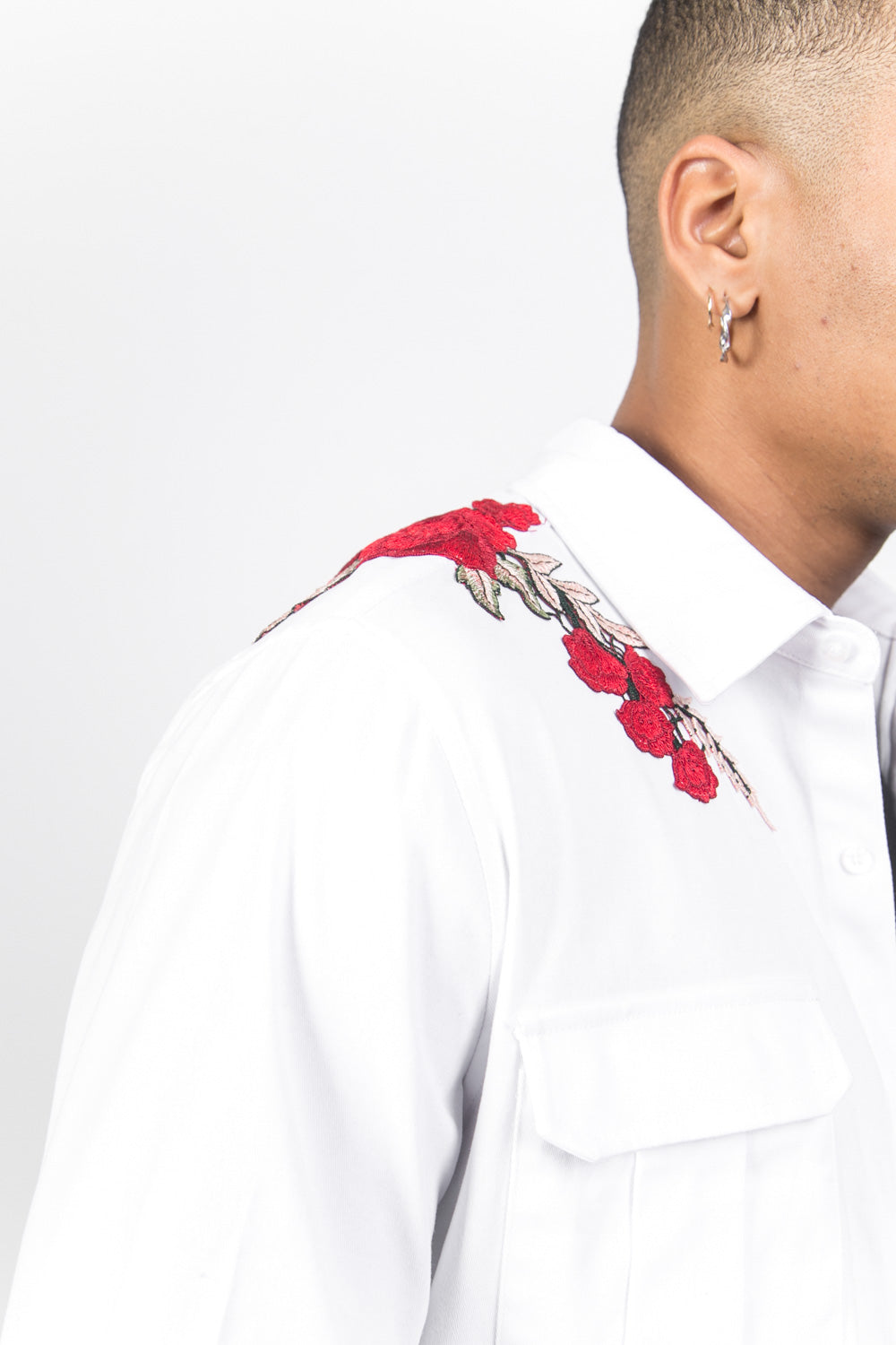 Sixth June - Chemise broderie roses blanc