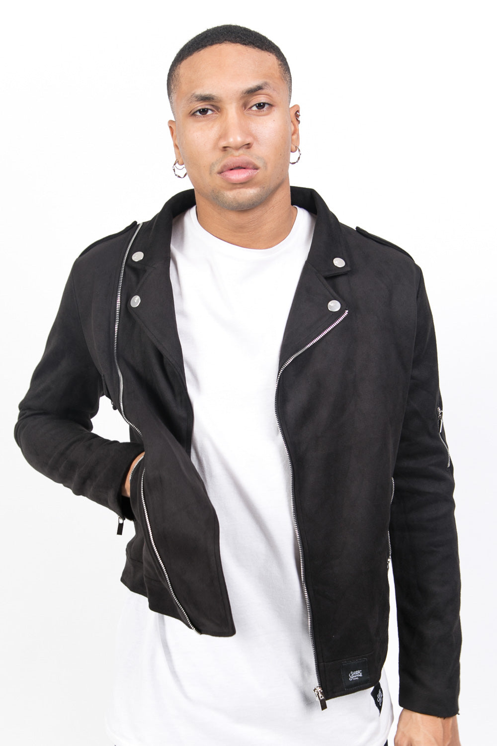 Sixth June - Veste broderies roses blanches noir