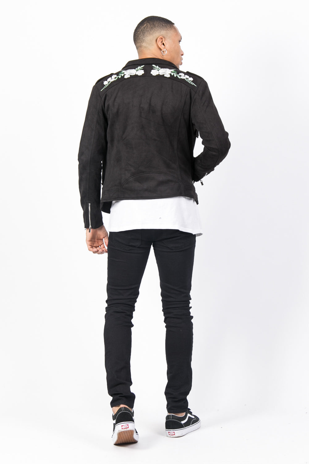 Sixth June - Veste broderies roses blanches noir