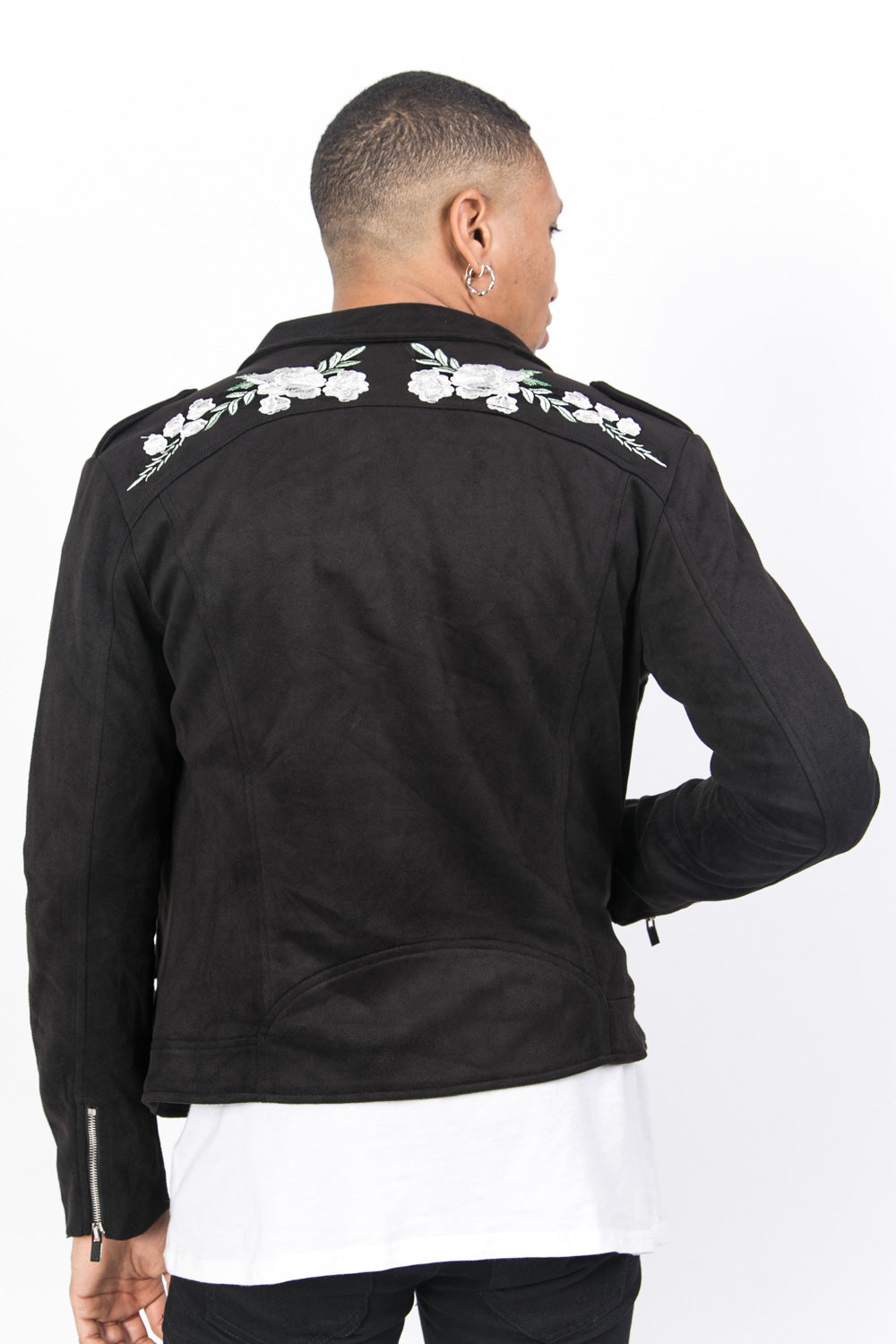 Sixth June - Veste broderies roses blanches noir