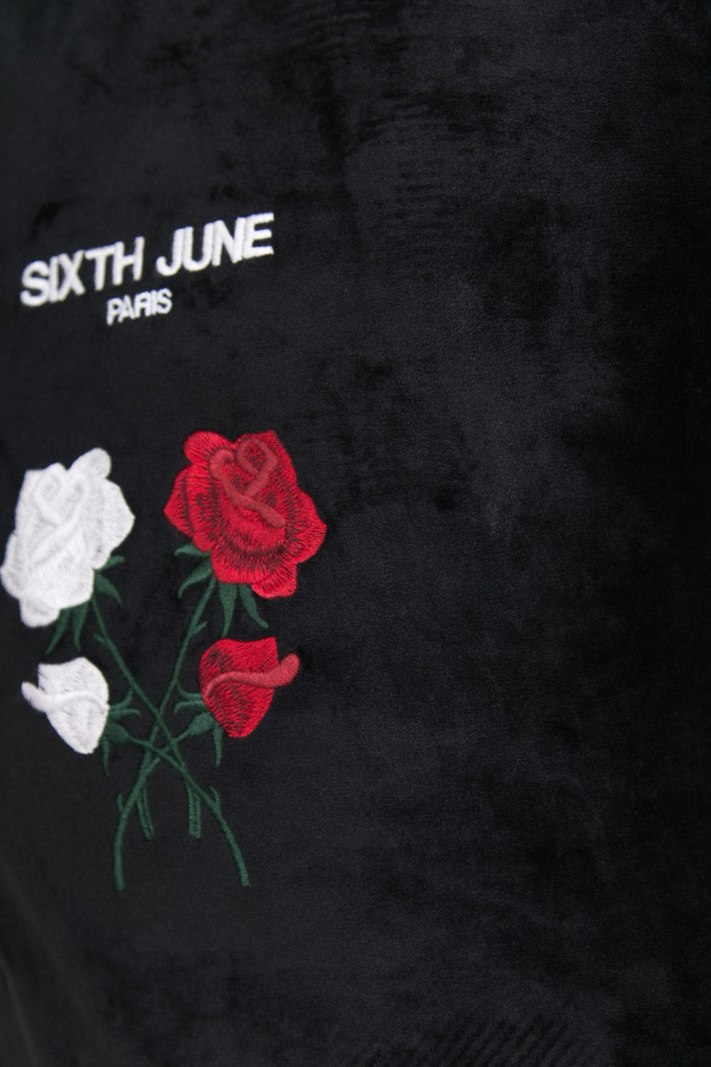 Sixth June - T-shirt velours roses noir
