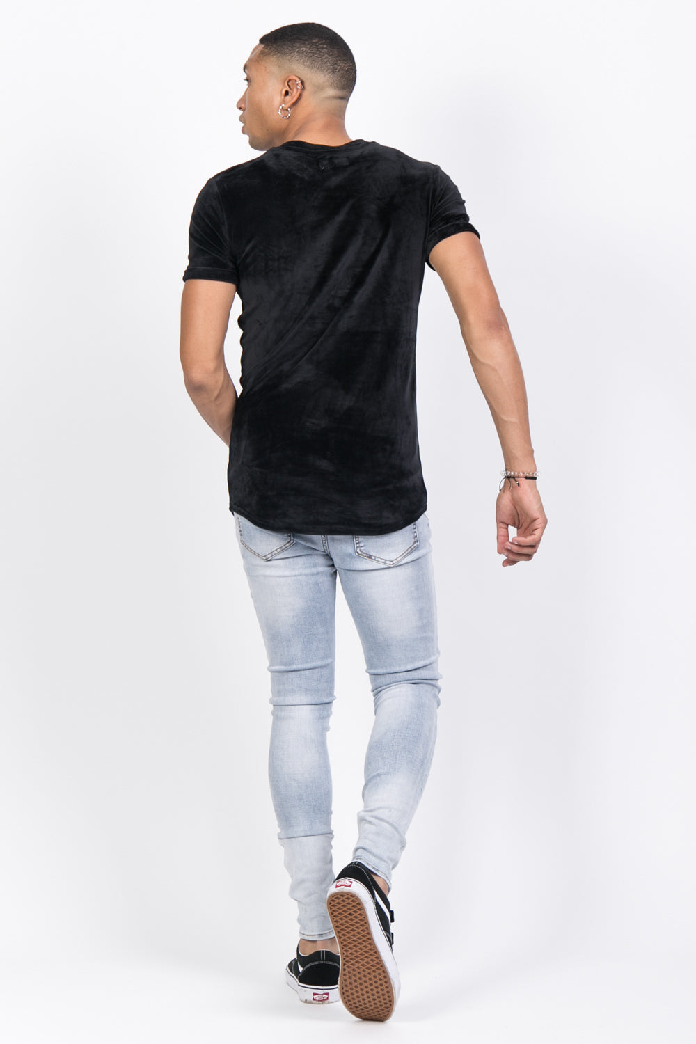 Sixth June - T-shirt velours roses noir