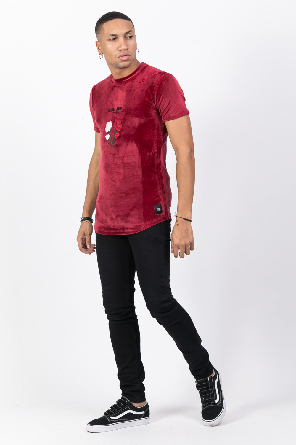 Sixth June - T-shirt velours roses bordeaux