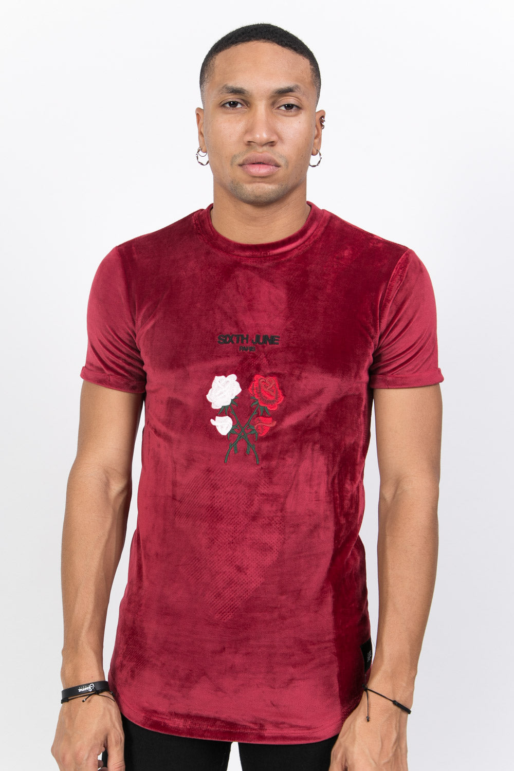 Sixth June - T-shirt velours roses bordeaux