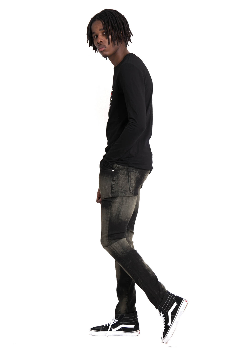 Sixth June - T-shirt grand logo patch rose manches longues noir