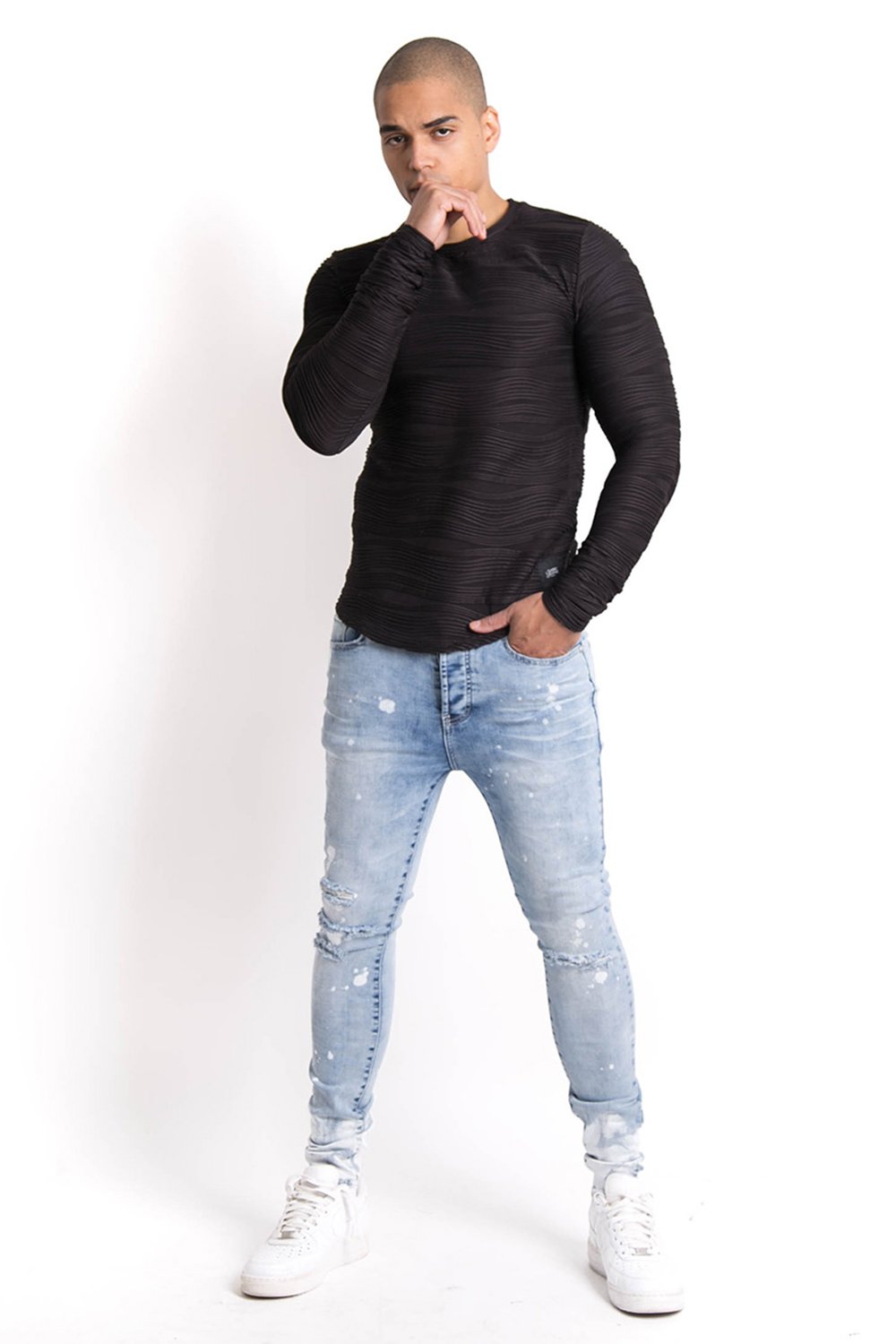 Waves Relief T-Shirt Black