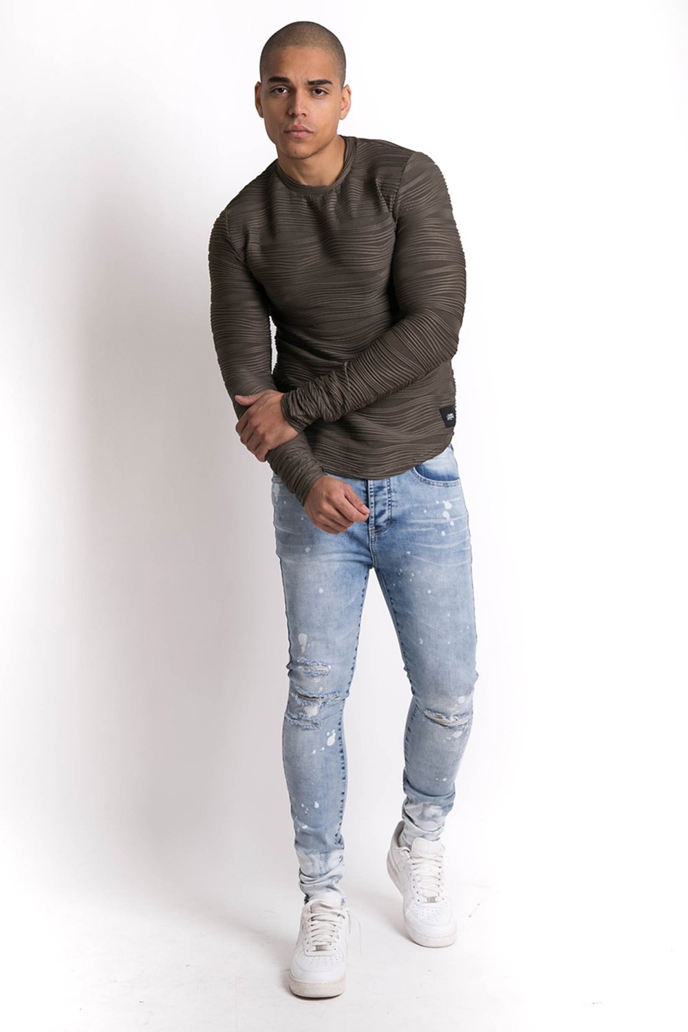 Waves Relief T-Shirt Khaki