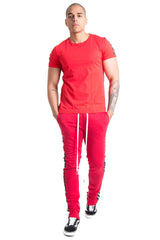 Sixth June - T-shirt bandes texte rouge noir