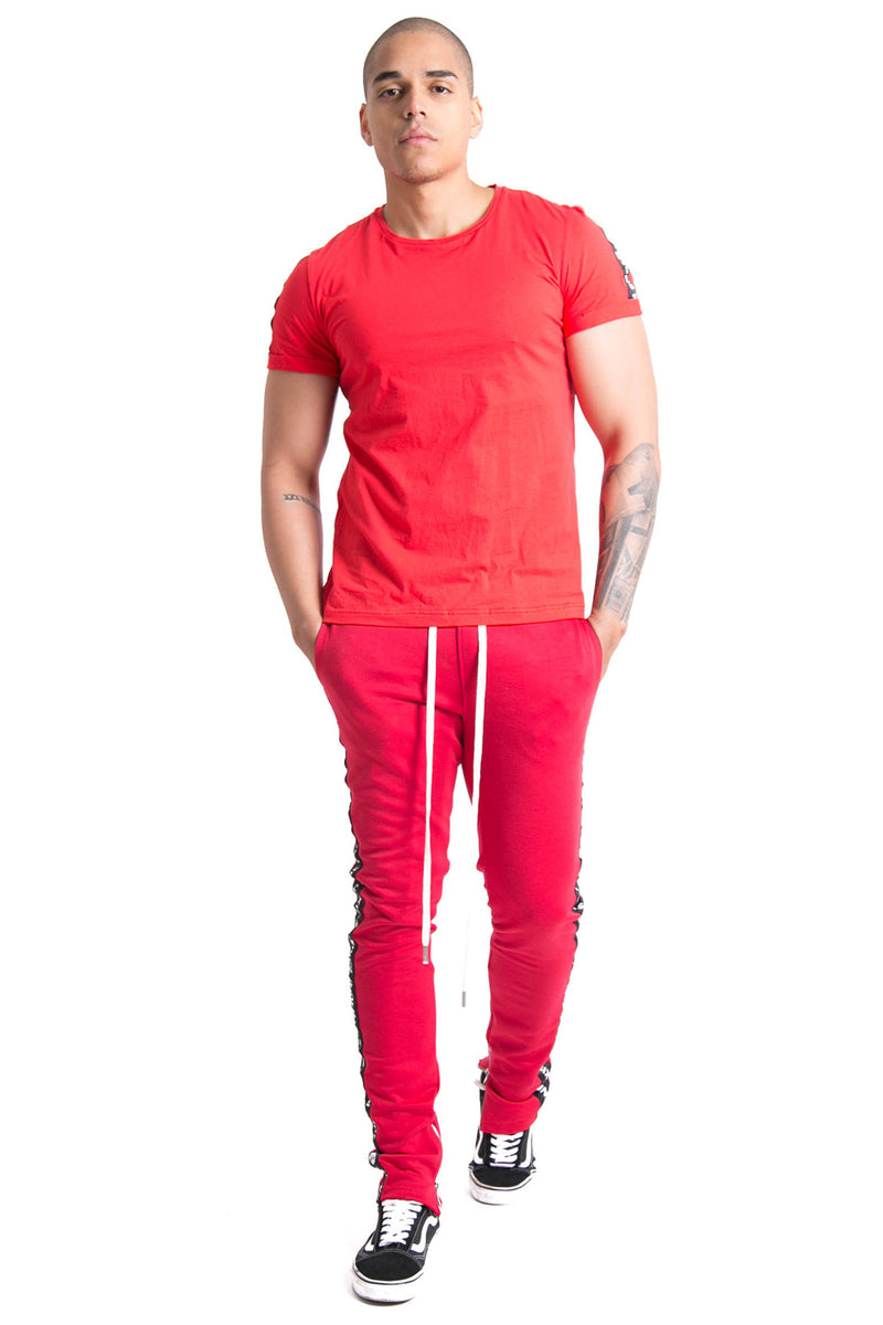 Sixth June - T-shirt bandes texte rouge noir
