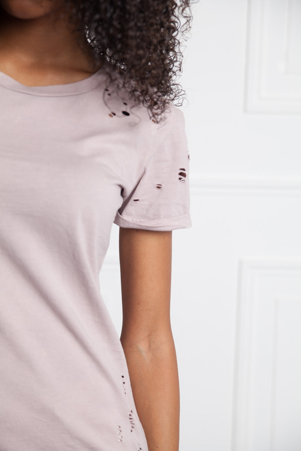 Sixth June - T-shirt destroy Femme rose W2370VTS