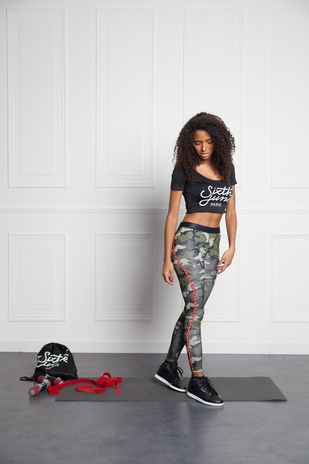 Sixth June - T-shirt court logo Sport noir W2401VTO