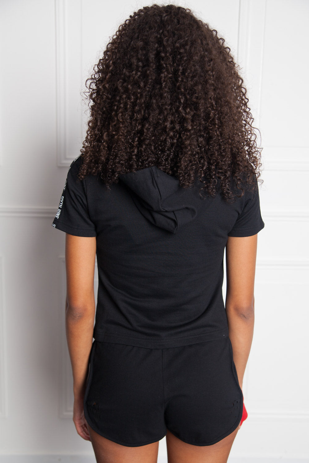 Sixth June - T-shirt capuche Sport noir W2402WTO