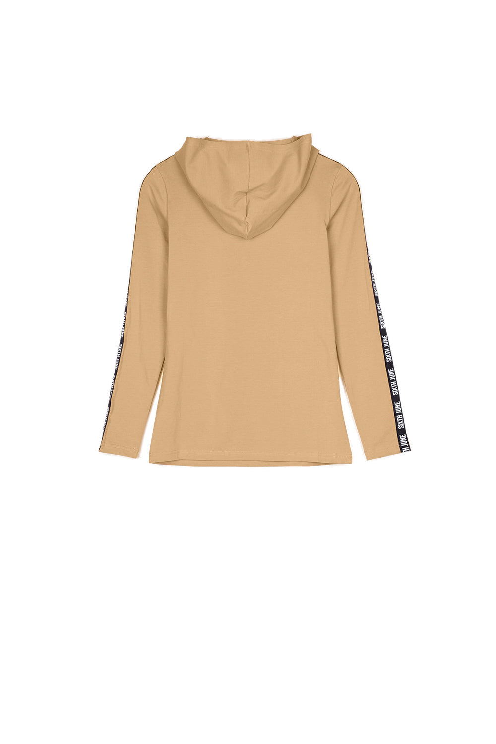 Sixth June - T-shirt capuche manches longues logo beige