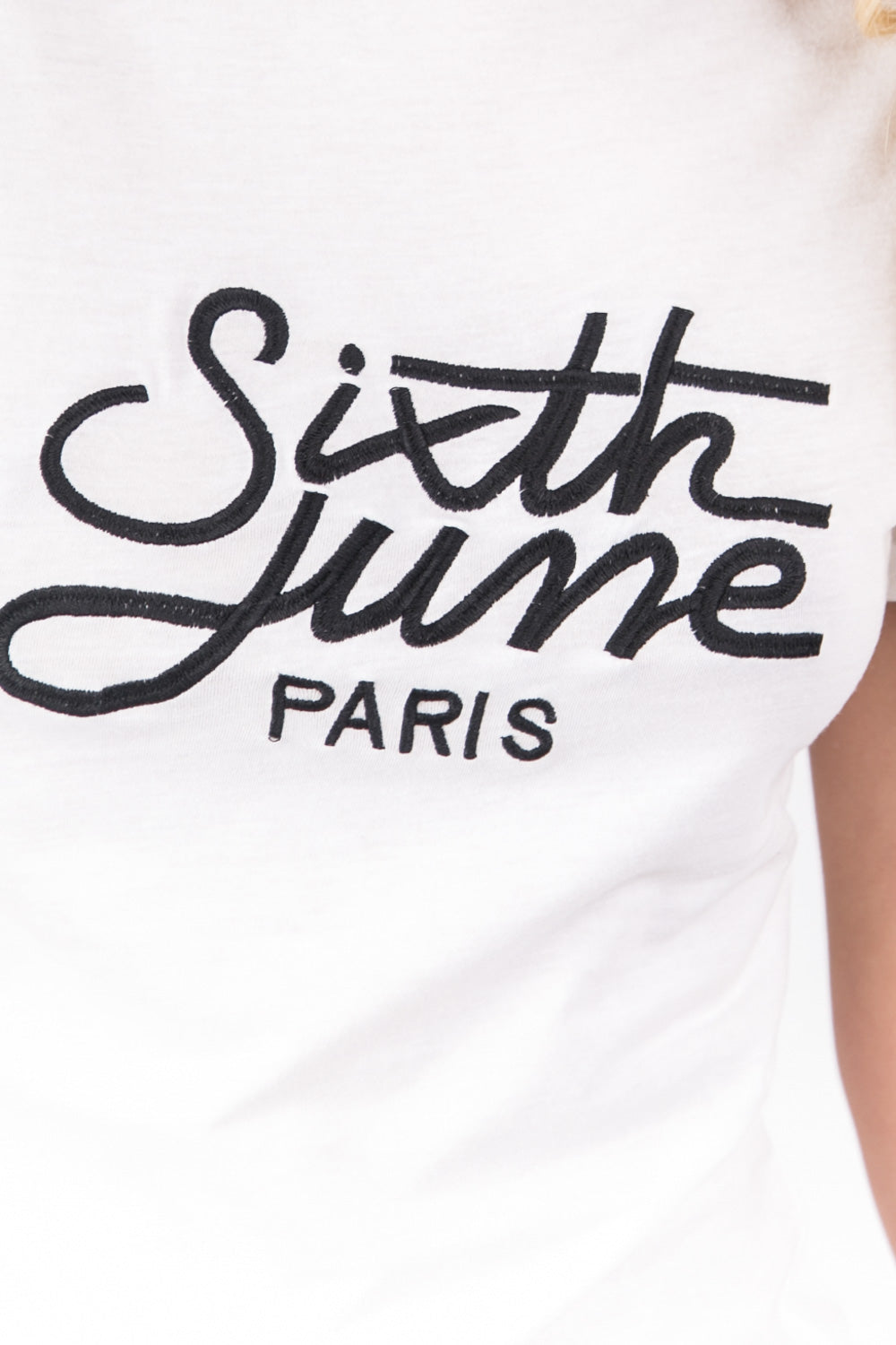 Sixth June - T-shirt brodé logo blanc