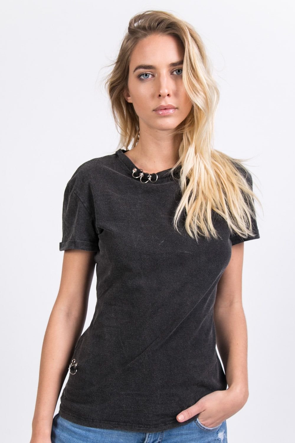 Sixth June - T-shirt anneaux noir