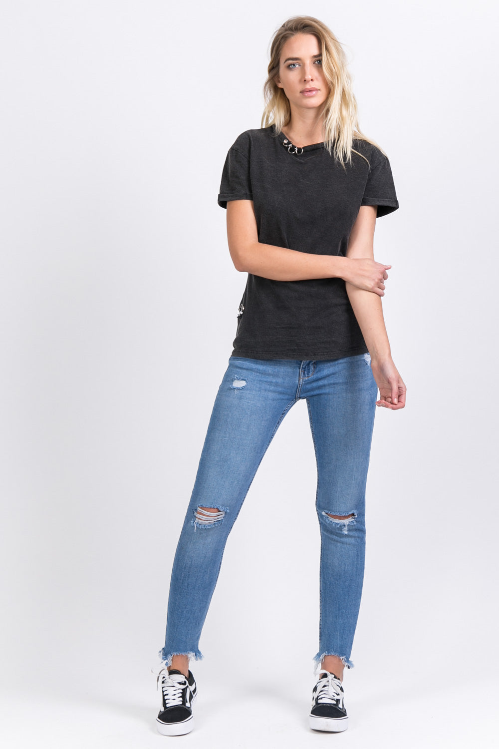 Sixth June - T-shirt anneaux noir