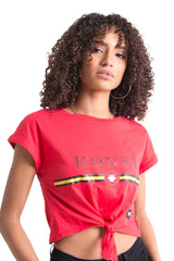Sixth June - T-shirt Honey bande noeud rouge