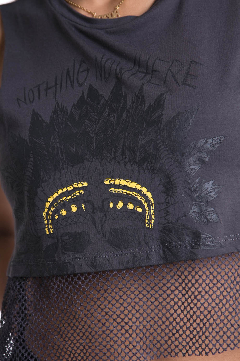 Sixth June - Débardeur mesh Monster gris foncé