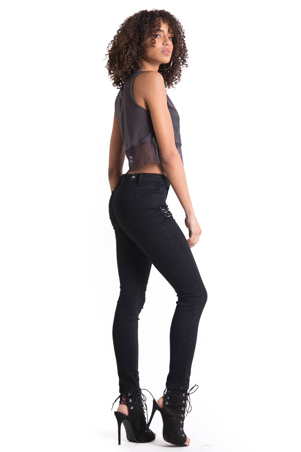 Sixth June - Débardeur mesh Monster gris foncé