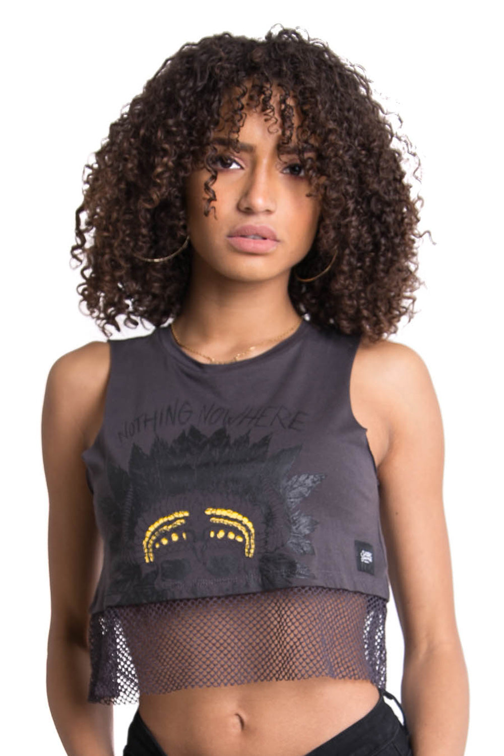Sixth June - Débardeur mesh Monster gris foncé