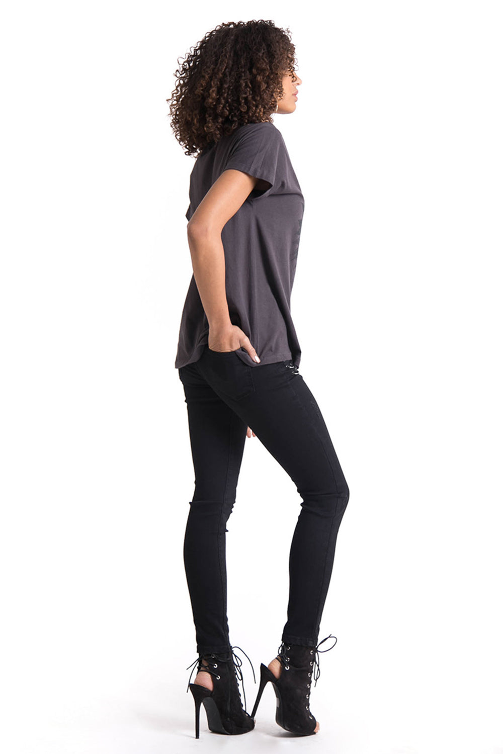 Sixth June - T-shirt mesh Monster gris foncé