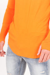 Sixth June - T-shirt manches longues bas arrondi orange