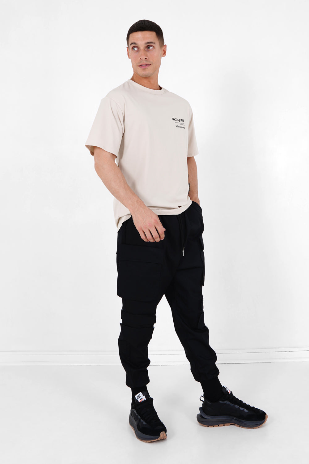 Sixth June - Pantalon cargo tactique poches Noir