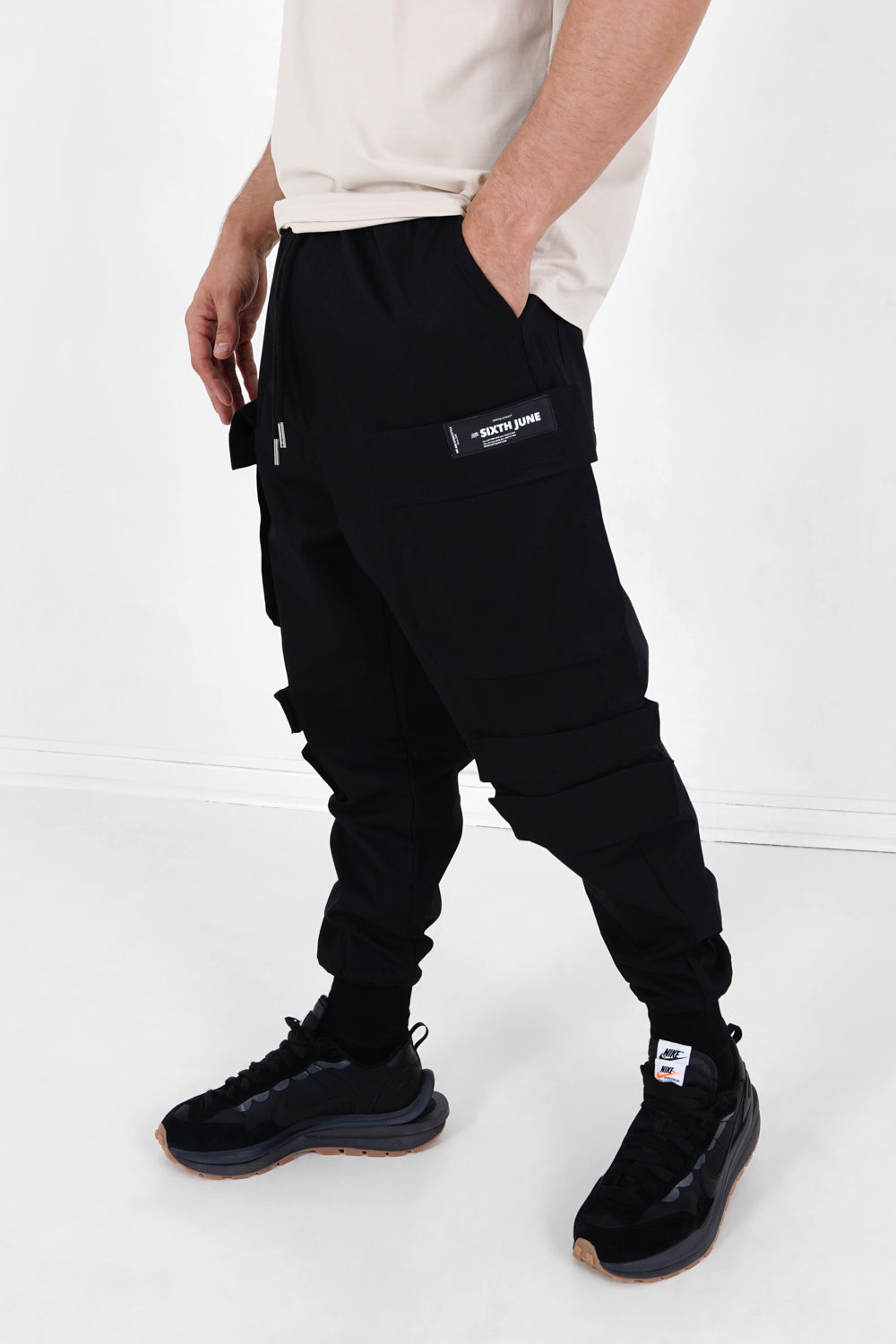 Sixth June - Pantalon cargo tactique poches Noir