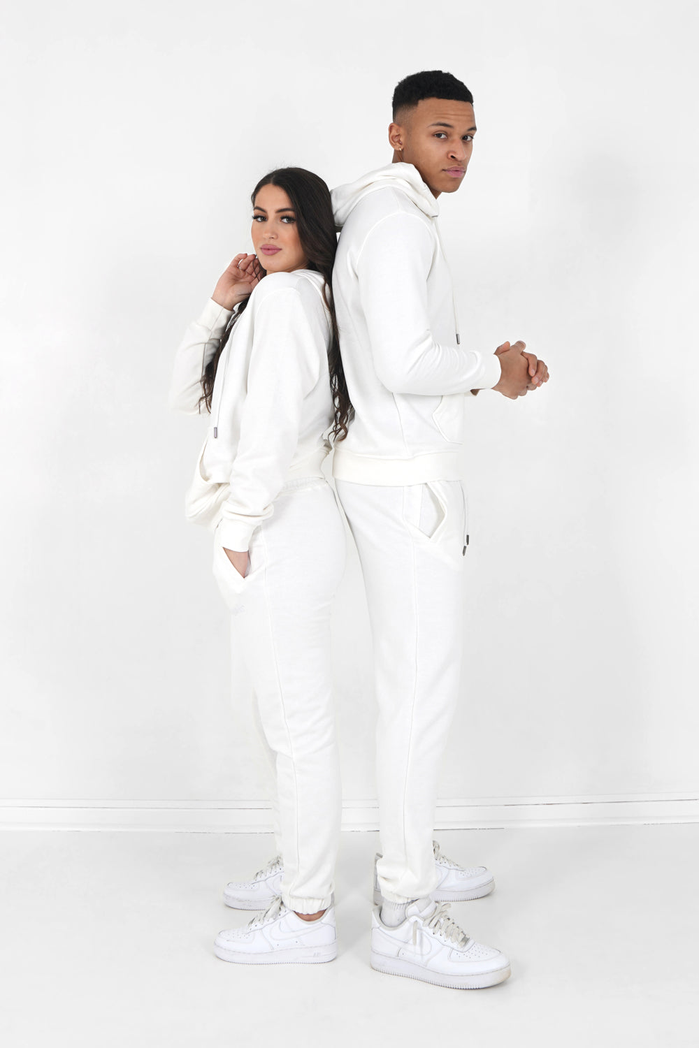 Sixth June - Jogging + sweat capuche logo gommé Blanc