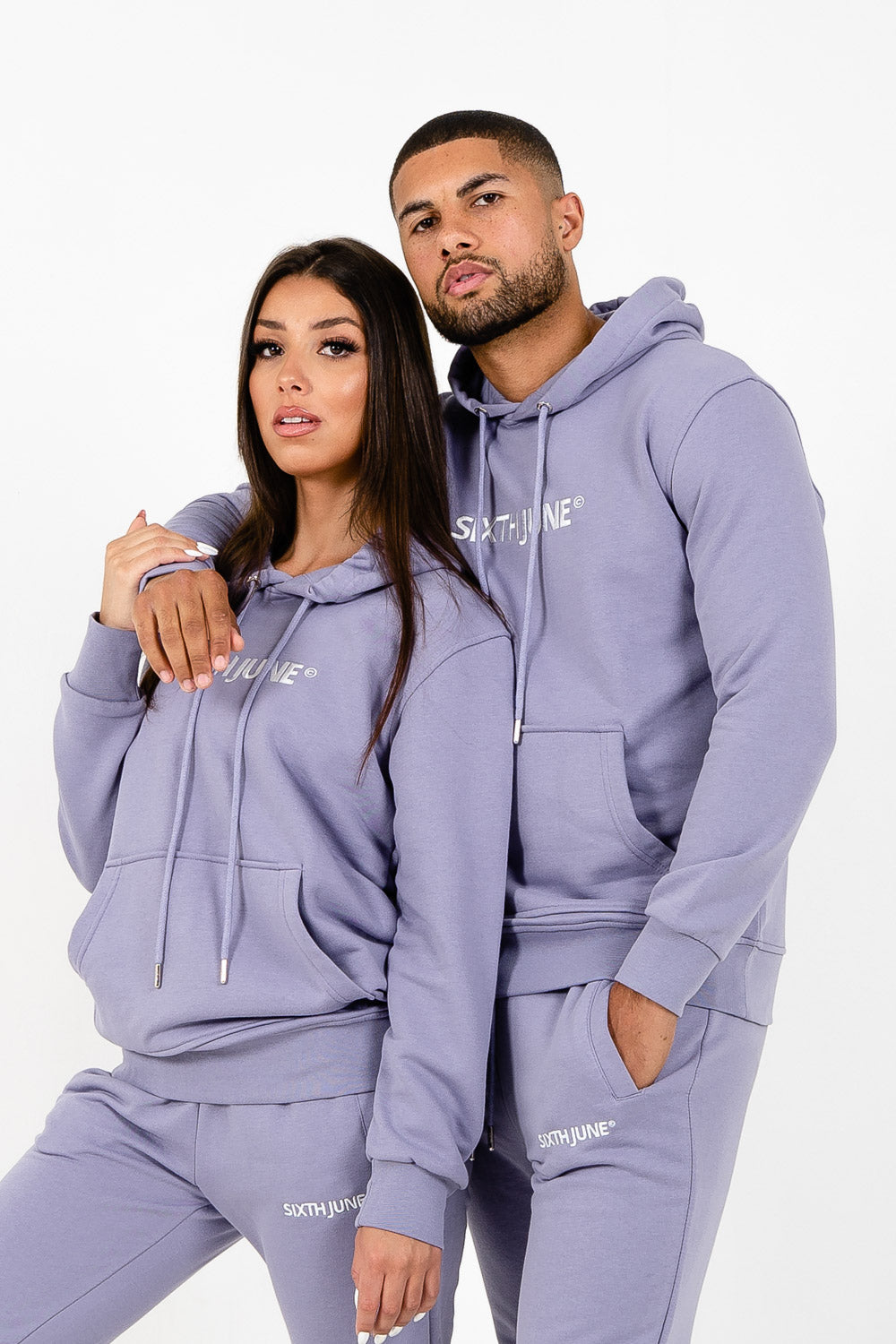 Sixth June - Sweatshirt capuche logo brodé Violet