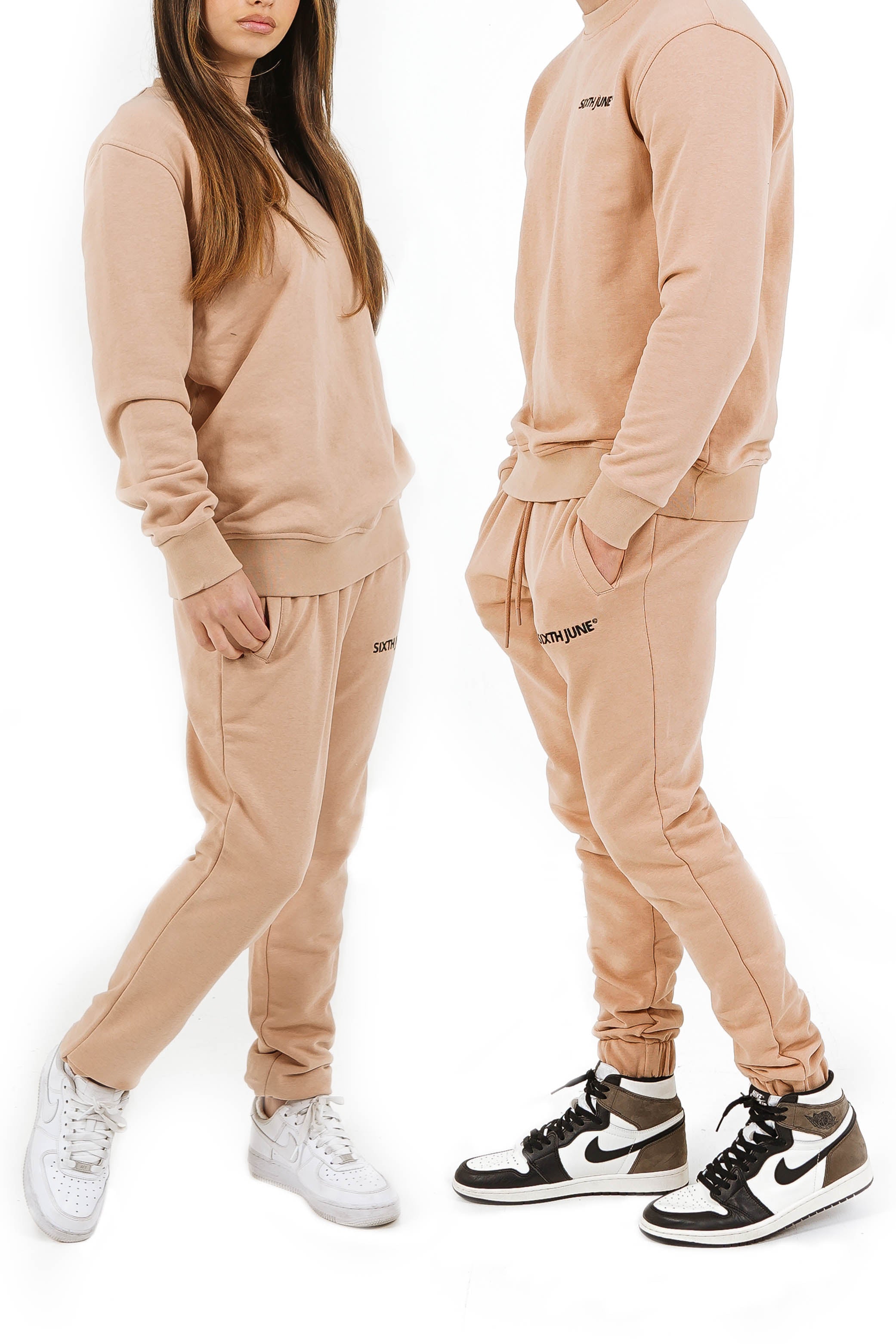 Sixth June - Jogging soft logo brodé Beige