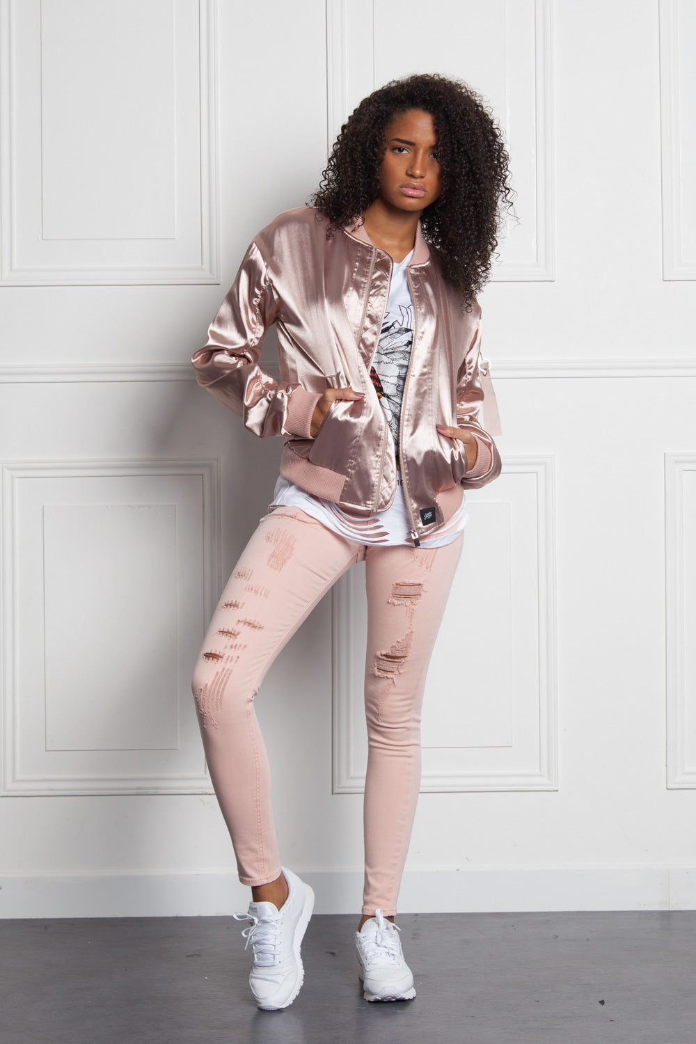 Sixth June - Bomber brillant Femme rose