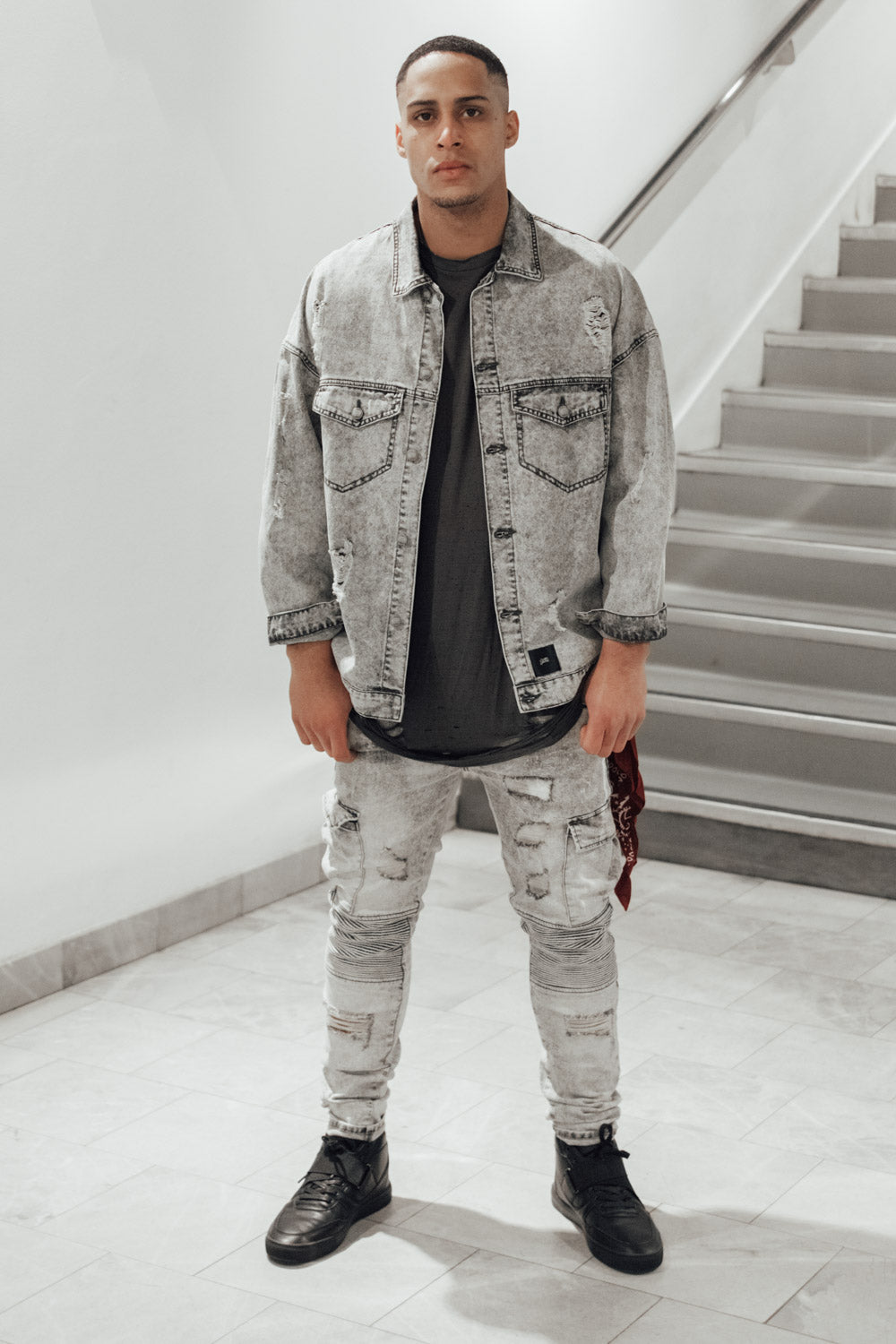 Sixth June - Veste jean large gris