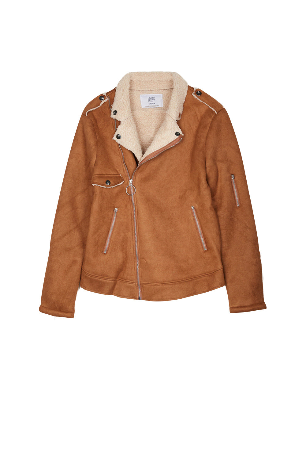 Sixth June - Veste revers faux mouton camel