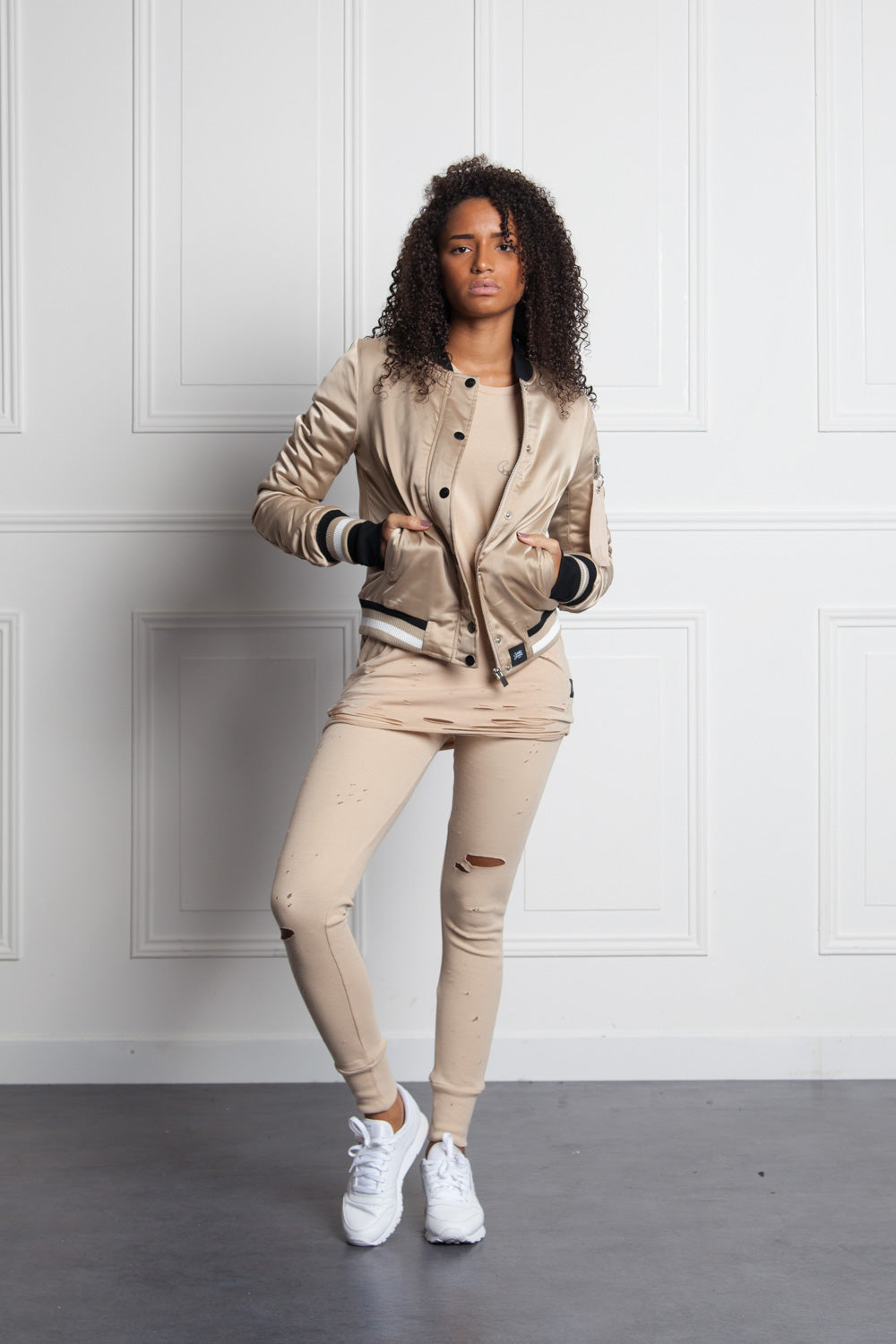 Sixth June - Bomber Pvris 75 Femme beige W2152CJA