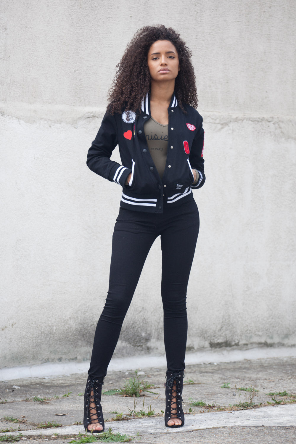 Sixth June - Teddy patchs Daamn Femme noir W2198CJA