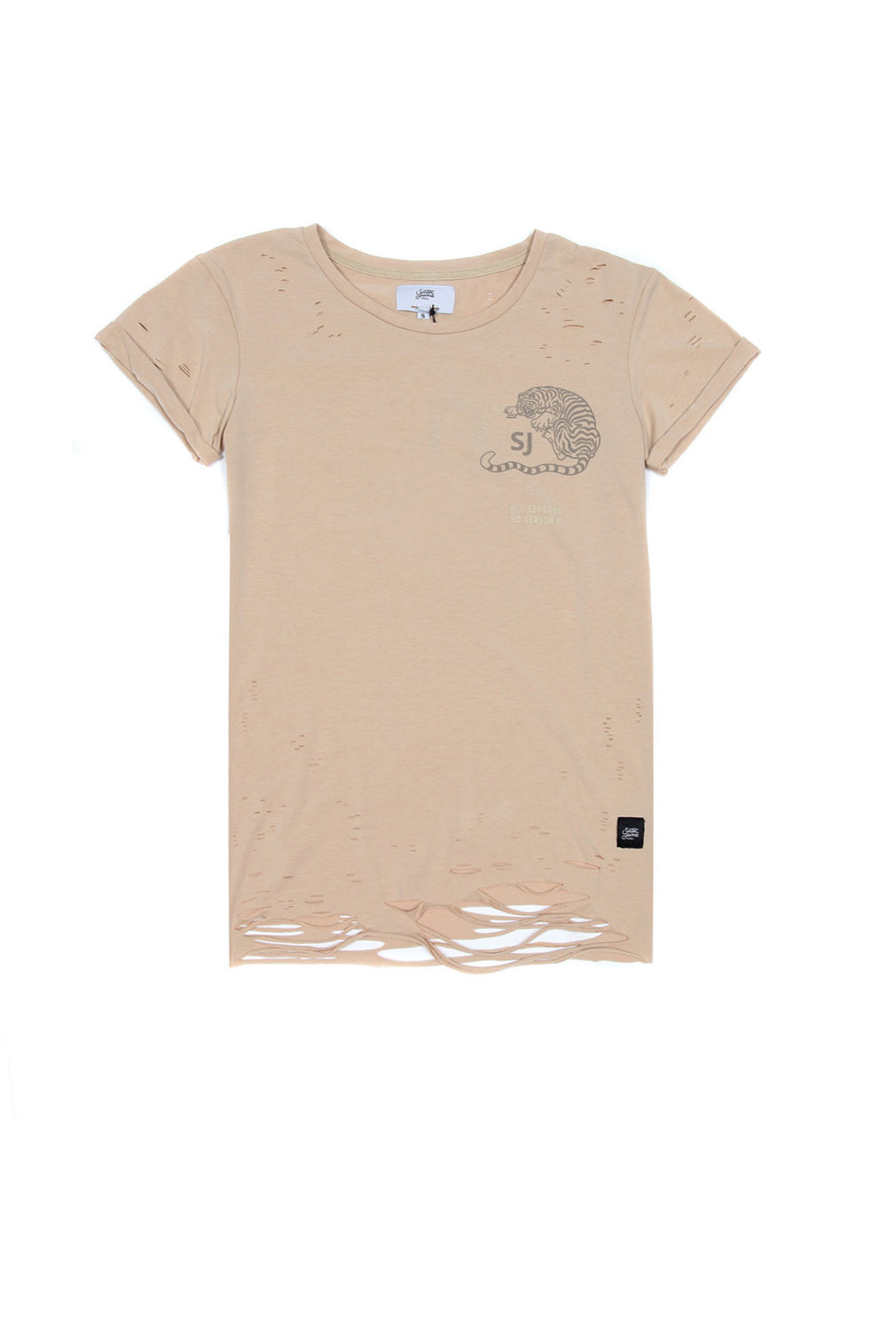 Sixth June - T-shirt imprimés chinois Femme destroy beige W2359VTS