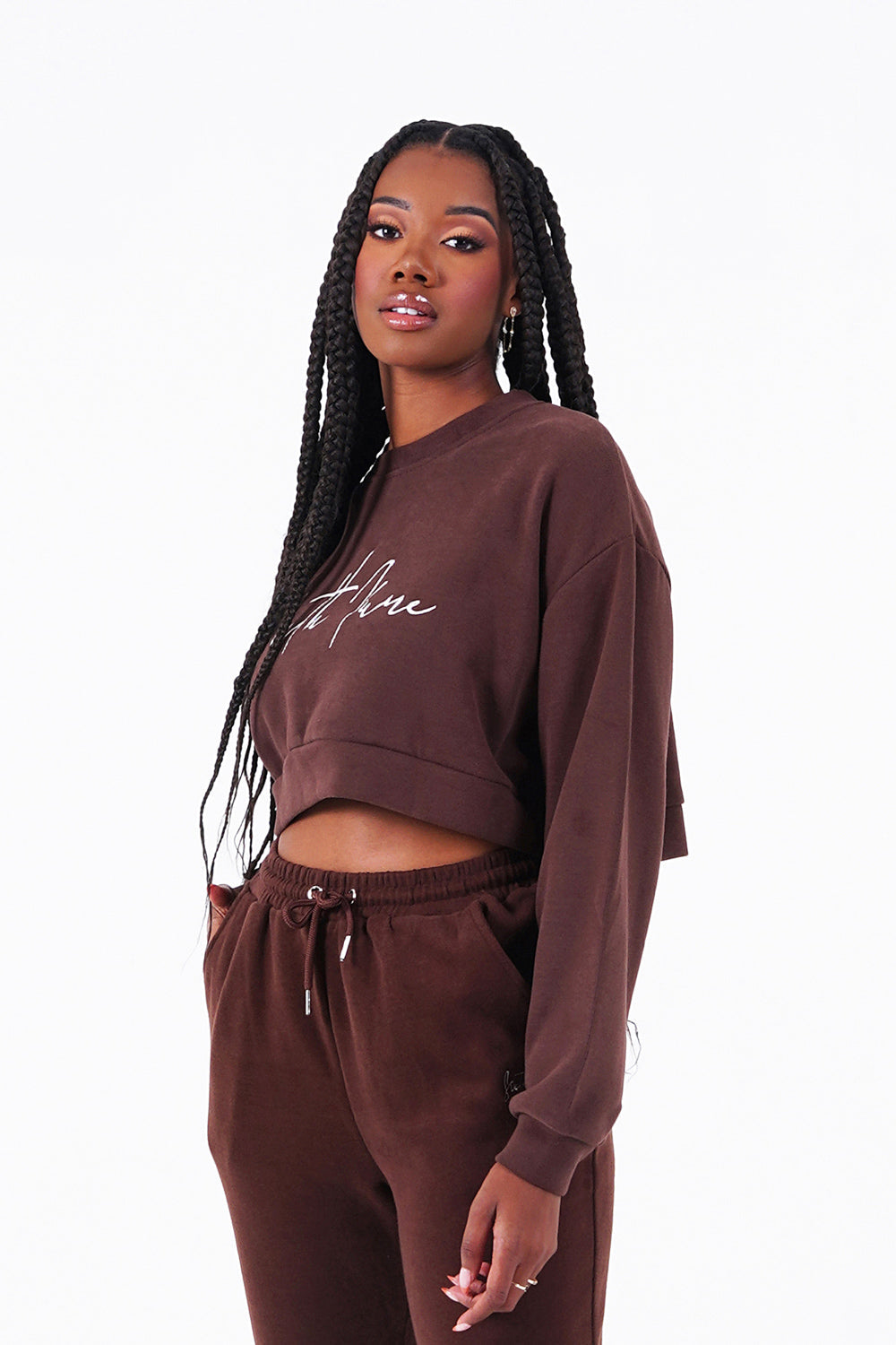 Sixth June - Sweatshirt signature molletonnée Marron foncé