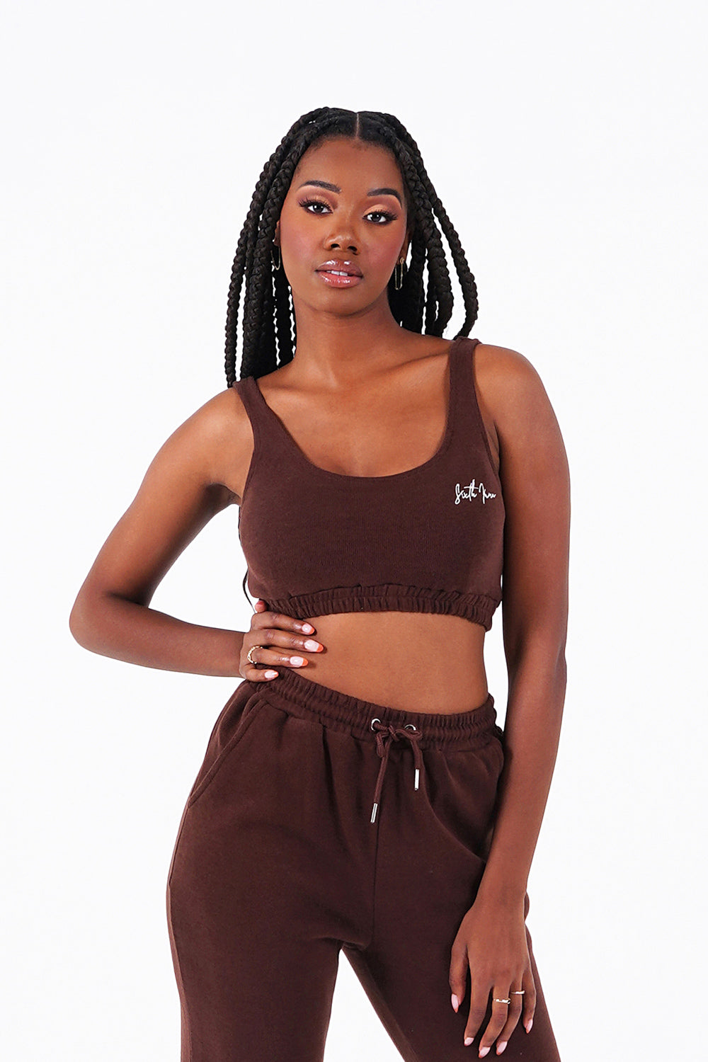 Sixth June - Brassière signature molletonnée Marron