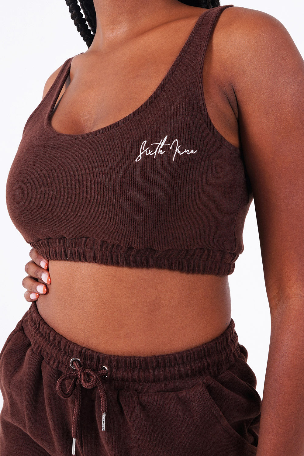 Sixth June - Brassière signature molletonnée Marron