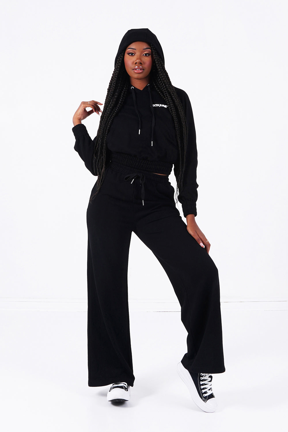 Sixth June - Sweat capuche court logo Noir