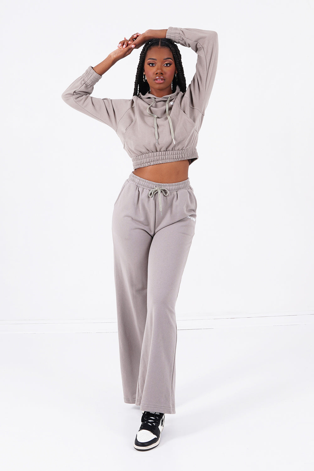 Sixth June - Sweat capuche court logo Taupe