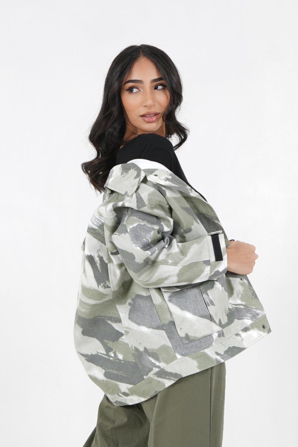 Sixth June - Veste camouflage oversize Vert kaki